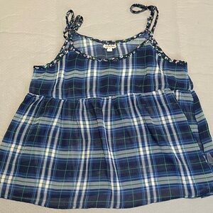 Blue Plaid Women's Tank Top